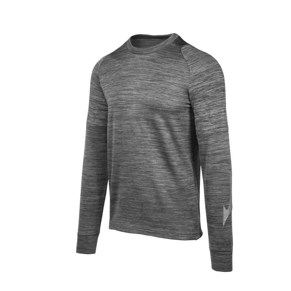 Mizuno Velocity Long Sleeve Crew Férfi Futópóló Szürke MWF350462